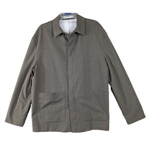 Zara Overshirt Shacket Womens Large Gray Loose Casual Pocket Outdoor Minimalist